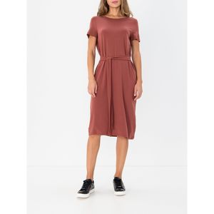 Vero Moda Bianca Dress Tie Waist Mahogany